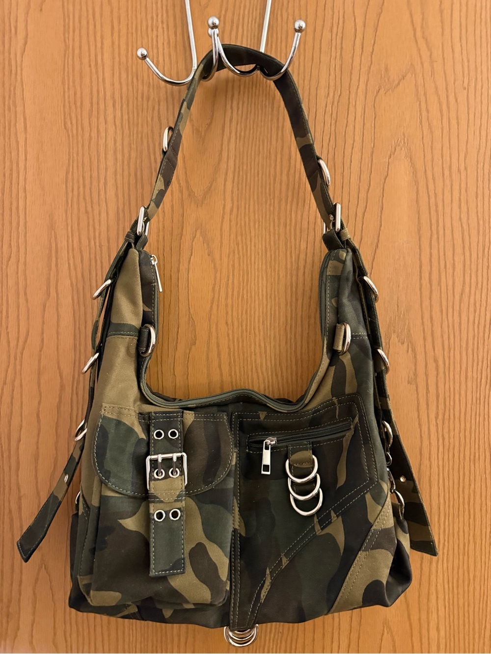 Camouflage Shoulder Bag for Women - Green Camo